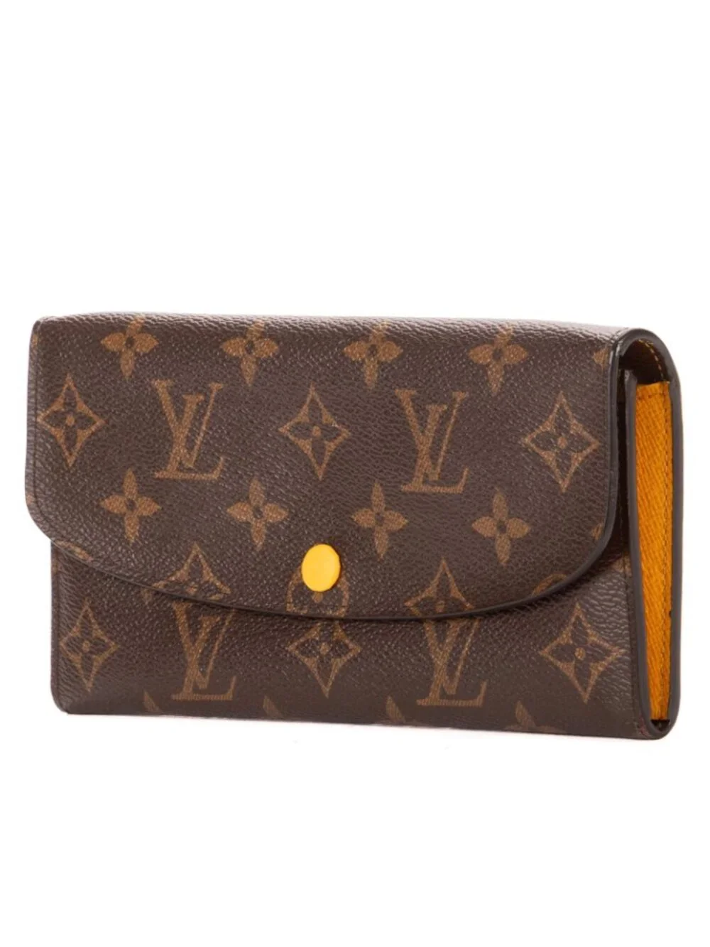 Louis Vuitton Emily Brown Yellow Monogram Canvas Wallet